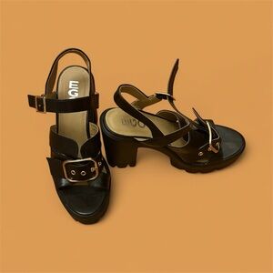 Black Platform Sandals w/ Buckle